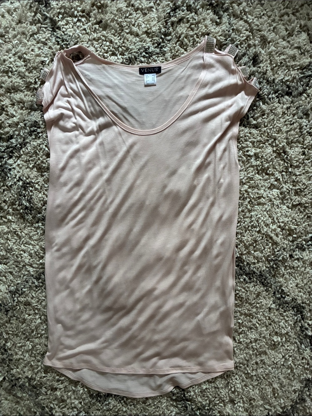 VENUS Women's Blush Strap Detail Tank Top